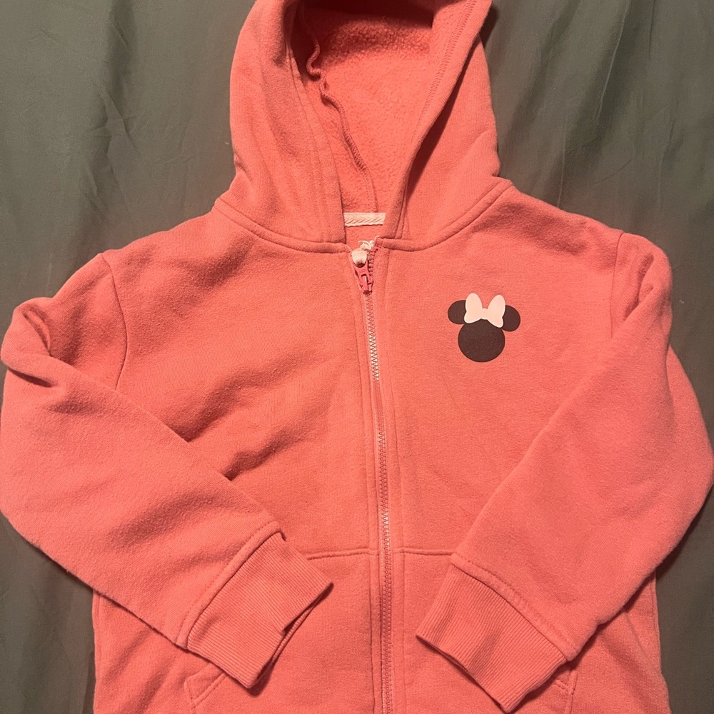 Disney Kids Coral Hoodie with Minnie Mouse Design